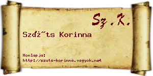 Szüts Korinna névjegykártya
